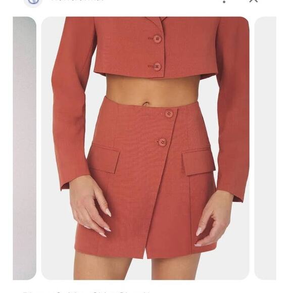 WeWoreWhat Blazer Mini Skirt in Clay Size Small New - Picture 2 of 5